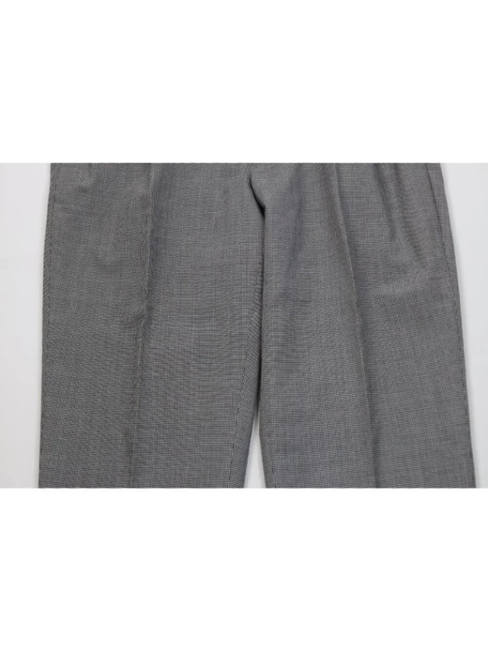 Vtg 90s Mens 46R 2 Piece Wool Blend Houndstooth Double Breasted Suit 40x30 Gray